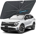 [2026 Upgraded] Windshield Sun Shade Umbrella(Large-57 L x 32" W) | Front Window Sunshade with Thermo Shield Fabric, Foldable Car Sun Visor for Heat Reduction and Interior Protection by Visufy