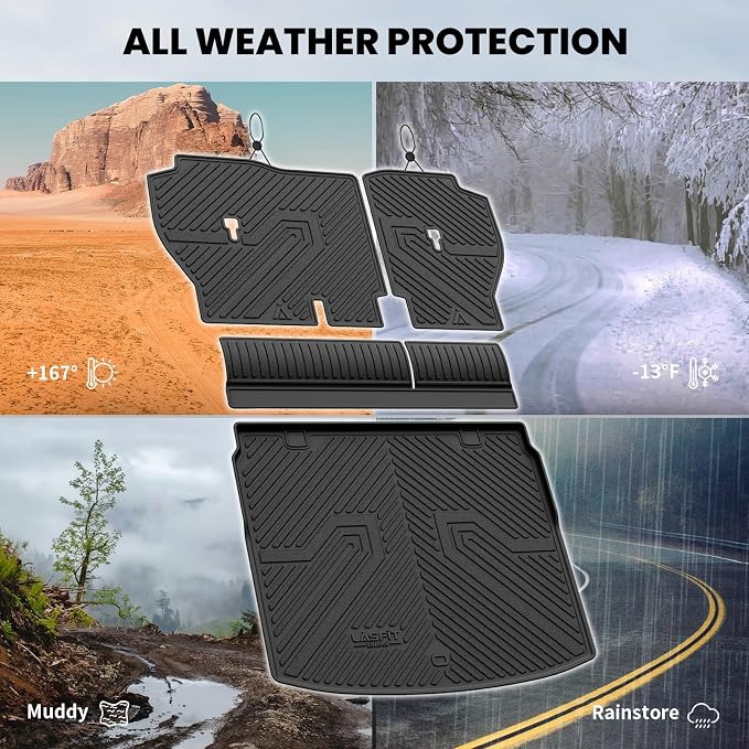 LASFIT Cargo Liner for Honda CR-V 2023-2026 (Gasoline & Hybrid & e:FCEV) | All Weather Custom Fit Anti-Slip Pet Friendly Easy Clean TPE Trunk Mat with Backrest Mat (Upper Position) - Image 8