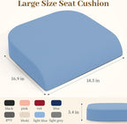 TranquilRelax XL Memory Foam Seat Cushion for Office Chair, 3.35-Inch, Light Blue - Image 2