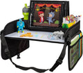 Lusso Gear Car Seat Tray - Dry-Erase Lap Desk for Kids Travel Activities - Snack & Cup Holder for Car Back Seat Organizer - Tablet Stand for Toddler Travel Essentials - Black by LussoGear
