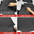 Cargo Liner with Floor Mats Fit for 2018-2025 Jeep Wrangler JL Unlimited 4 Door 4X4, Cargo Mat Durable TPE Floor Liner for 2024 Jeep Wrangler JL/JLU Accessories(Cargo Mat+Floor Mat) - Image 6