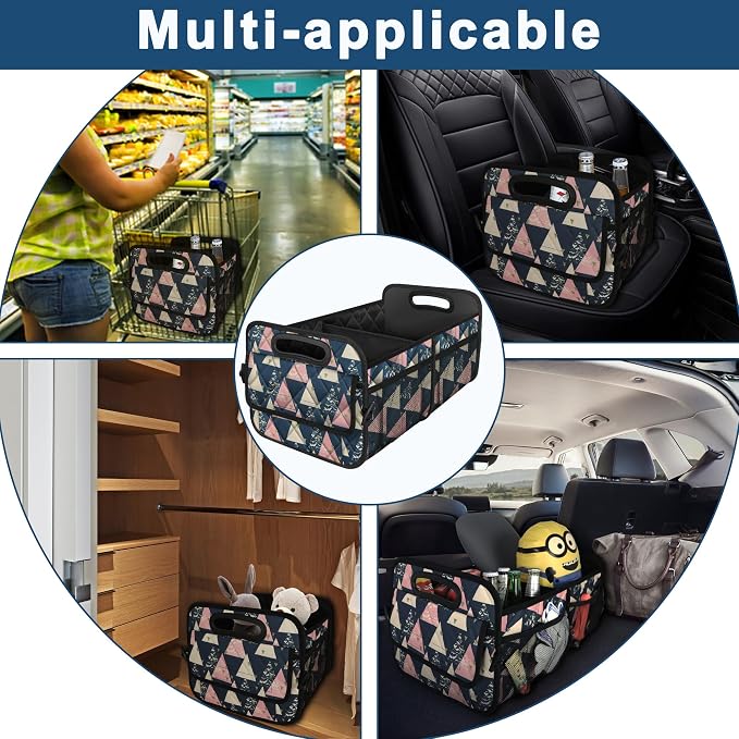 Deosk Trunk Organzier and Storage with Reinforced Handles,Car Accessories for Women/Men 50L Waterproof Polyester for Car/SUV/Minivan/Truck(Medium, Triangle) - Image 6