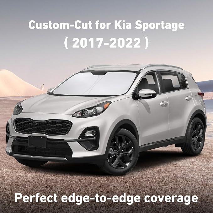 EcoNour Windshield Sunshade Compatible for Kia Sportage 2017-2020 2021 2022 | Sun Visor for Front Windshield & Window Sun Shade Cover, UV Heat Blocker & Protector, Car Accessories - Image 2
