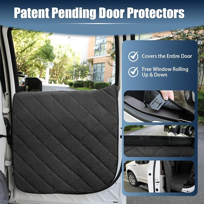 Dog Car Seat Cover for Back Seat, Hard Bottom Car Seat Cover with Door Protector for Full-Size Crewcab Trucks, Scratch-Resistant, Waterproof Back Seat Extender for Dogs - Image 3