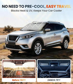 Zanch Custom Windshield Sun Shade for Nissan Kicks 2018-2026, 7-Layer UV & Heat Block, 3D Laser Scanned, Interior Protection, Keep Car Cooler, Foldable SUV Accessories - Image 2