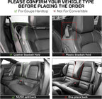 Custom Leather Car Seat Covers for Ford Mustang 2015-2023 Coupe, Gray | Full Coverage Waterproof Car Seat Protector,Front & Rear Full Set,Split Backrest Compatible,Wear-Resistant,Airbag Compatible - Image 7