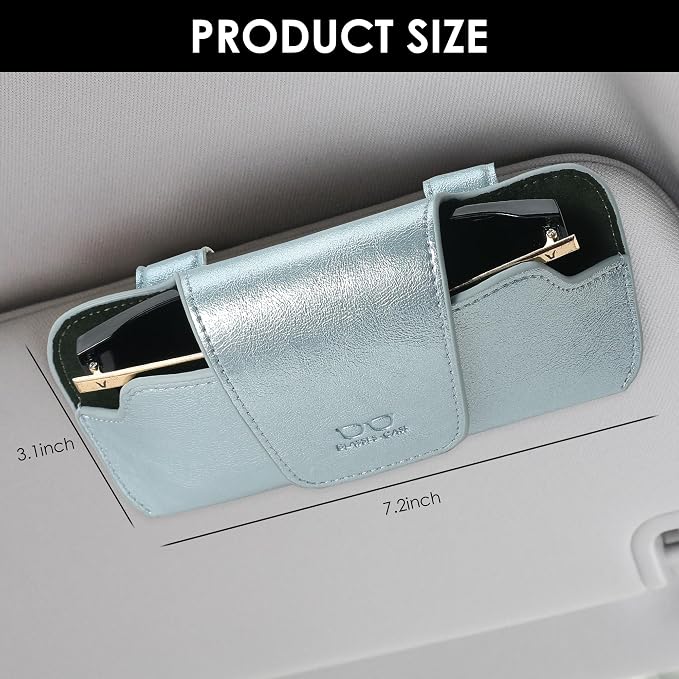Sunglass Holder for Car Visor, Car Sunglasses Holder Leather, Eyeglasses Holder Glasses Storage Case Visor Accessories - Image 3