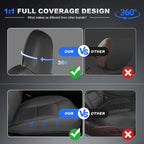 AOMSAZTO Seat Cover for Tesla Model Y 2020-2025 Not for Juniper/Performance | 4-Pieces Set with Seatbelt Cover,Steering Wheel Covers, Headrests,5 Seats Faux Leather Waterproof,Airbag Compatible-Black - Image 5