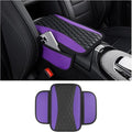 Leather Car Center Console Cover with Side Pockets,Stylish Car Decorations Interior Armrest Cover for Car Seat Organizer,Universal Center Console Protector Fit Car SUV Truck (Purple) by SSNNUU