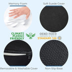 5 STARS UNITED Donut Pillow for Tailbone Pain & Hemorrhoids – Large Orthopedic Memory Foam Seat Cushion for Pressure Relief – Prostate, Postpartum, Pregnancy, Bed Sore, Premium Black Suede - Image 6