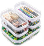 Clear Hard Shell Zipper Cases (5 Packs), Plastic Hard Sided Zippers Pouches Clear Hardshell Pencil Case For Storage, Diaper Bag Organizer Bliss Bins 4*Small/1*Medium by CarryEpic