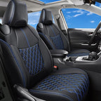 Huidasource Car Seat Covers Fit for Toyota RAV4 Full Set, Leather Seat Protector Fit for 2019-2024 Toyota Rav4 XLE LE XLE Premium Limited(Not for Hybrid/Adventure/TRD Off-Road/Prime, Black&Blue) by Huidasource