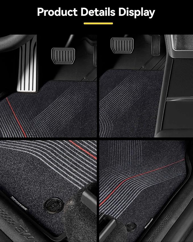 3W 9PCS Floor Mats for Tesla New Model Y 2025-2026 Only for Standard | & Star Trails Carpets TPE All Weather Floor Liner, Trunk Mats & Seat Back Cover Protector, Cargo Liners, Model Y Accseeories - Image 4