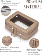 Clear Makeup Bag Travel Cosmetic Case Transparent Toiletry Bag with Zipper, Portable Make Up Organizer Traveling Compact Car Bag for Essentials, Gold, Medium and Large - Image 2