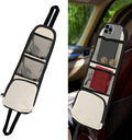 Car Seat Side Organizer, Car Organizers and Storage, Auto Front Seat Storage Hanging Bag, Auto Accessories Multifunctional Vehicle Mesh Pocket Holder for SUV Truck Sedan (Lvory White, 1PCS) by Unknown