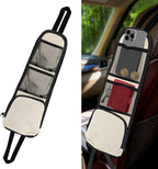 Car Seat Side Organizer, Car Organizers and Storage, Auto Front Seat Storage Hanging Bag, Auto Accessories Multifunctional Vehicle Mesh Pocket Holder for SUV Truck Sedan (Lvory White, 1PCS) by Unknown