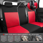 CAR PASS 3D Air Mesh Car Seat Covers Full Sets w/5mm Sponge, 4Pcs Waterproof Car Floor Mats, Steering Wheel Cover Universal Fit for SUV Sedan Truck, Airbag Compatible Automotive Interior(Black & red) - Image 4