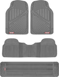 Motor Trend 3-Row Heavy Duty Rubber Floor Mats & Liners for Car SUV Van, Front 2nd & 3rd Row Durable Polymerized Latex Full Interior Protection, Extra-High Ridgeline Design, Gray by MotorTrend