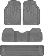 Motor Trend 3-Row Heavy Duty Rubber Floor Mats & Liners for Car SUV Van, Front 2nd & 3rd Row Durable Polymerized Latex Full Interior Protection, Extra-High Ridgeline Design, Gray by MotorTrend