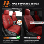 Custom Fit Seat Covers for Honda CRV 2022 2021 2020 2019 2018 2017 | Front&Rear Full Set 5 Seats Faux Leather Waterproof Airbag Compatible CRV Car Protector Red - Image 3