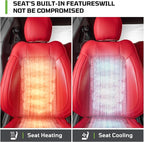Custom Leather Car Seat Covers for Ford Mustang 2015-2023 Coupe, Red | Full Coverage Waterproof Car Seat Protector,Front & Rear Full Set,Split Backrest Compatible,Wear-Resistant,Airbag Compatible - Image 4