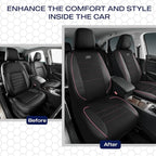 Skechers Air-Cooled Memory Foam Seat Covers,Mesh Thick Car Seat Covers,Piping Leather Car Seat Covers Front Seats,Airbag Compatible,Automotive Comfort Universal FitMost Cars,Vans,Truck,SUV,Pink - Image 6