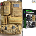 7 PACK Tactical Seat back organizer Truck organizer With 6 Detachable Pouches Universal For Car Truck Ford Jeep Military-Grade Heavier Panels With Multi-functional Packs (khaki) by AIAUTOAIEVAutoPart