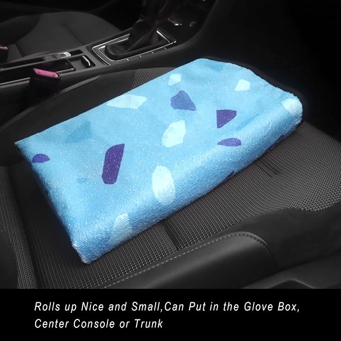 Car Seat Cover Protector Front Seats,for Gym Workout,Running,Swimming,Beach and Hiking,Waterproof Sweat Towel Bucket Seat Covers for Cars SUV Trucks (Blue Marbling, 2Pcs) - Image 7