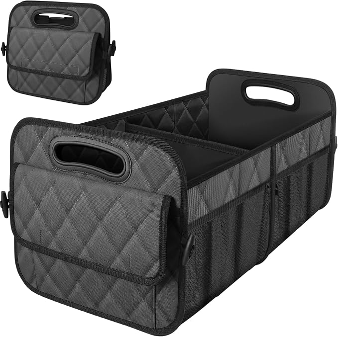 Deosk Car Trunk Organizer for SUV, Car Organizers and Storage with Reinforced Handles, Car Accessories for Women/Men 70L Waterproof Polyester Trunk Organizer(Large, Charcoal) by Deosk