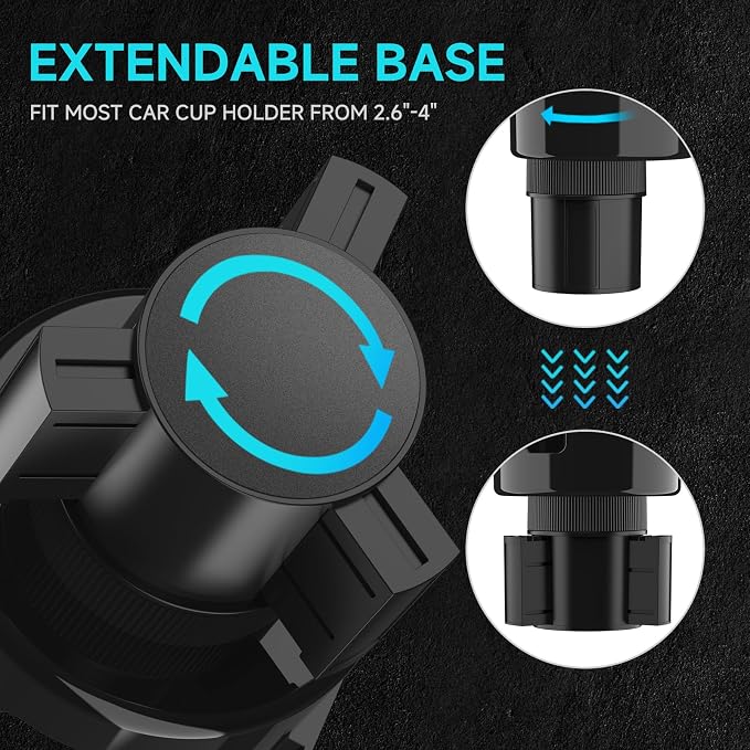 DYLEN Car Cup Holder Tray, 9.5”Detachable Car Food Tray Table for Eating | Cup Holder Expander Adapter for Car, Road Trip Essentials, Car Accessories Fits Owala, Yeti, Large Bottles 16-46 oz - Image 5