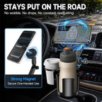 Magnetic Cup Holder Phone Mount for Car, Dual Cup Holder Adjustable Arm | 2-in-1 phone mount & cup expander, cleaner car, no interior damage, no suction, no adhesive, no vent clip, safer no-drop hold - Image 4