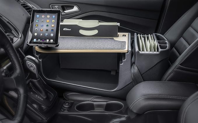 AutoExec AE-FMEF-TAB-11M Efficiency FileMaster Car Desk for Your Vehicle Workstation and Mobile Office, Natural with Tablet Mount | Vehicle Workstation, Mobile Office, Tablet Mount - Image 2