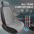 BOPUOVRE Linen Front Car Seat Covers Breathable Fabric | Car Seat Protector Universal Fit Cars Vans SUVs Trucks 2 Units Gray - Image 6