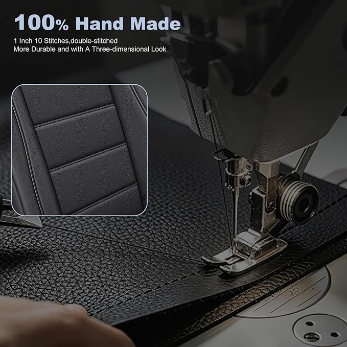 IKABEVEM Custom for Honda Civic 2022-2026 Seat Covers 11th Gen Full Set Luxury Faux Leather Car Seat Protector Interior Accessories(Black) - Image 6