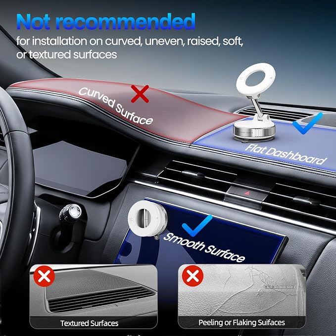 Jikasho Magnetic Phone Holder for Car, Suction Cup Phone Mount for Magsafe | 360° Adjustable Vacuum Car Phone Mount, Hands-Free Phone Holders for Your Car for iPhone 17 Pro Max 16 15 14 13 12 Air Plus - Image 8
