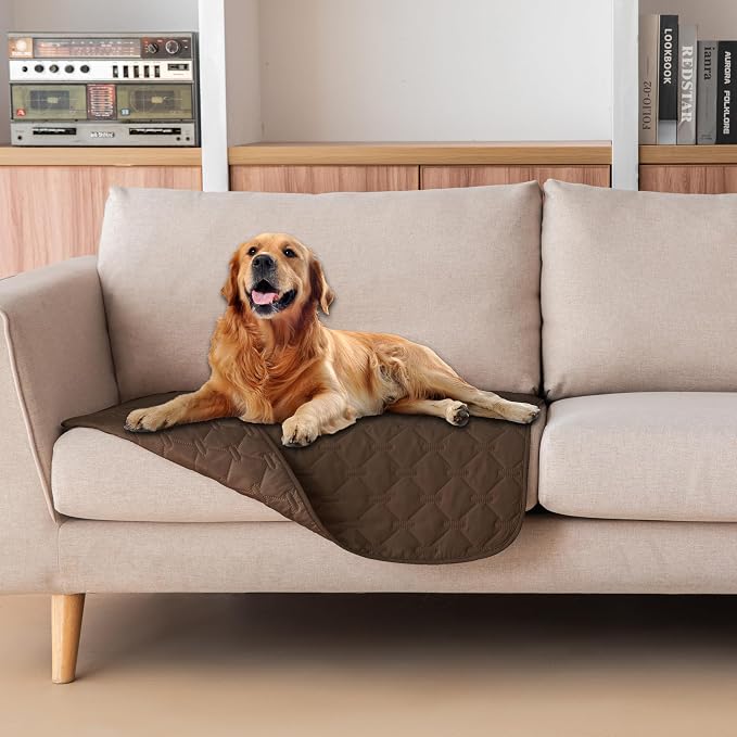gogobunny Waterproof Armchair Covers for Pets, Anti Hair and Easy Care | Reversible Couch Protector, Resistant to Scratching, Small Size Suits Puppy and Cat Better, 30x30 Inch Dark Chocolate by gogobunny
