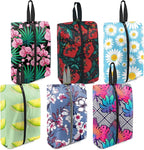 BeeGreen Shoe Bags 6 Pack Flower Design for Travel with Handle as Packing Organizers for Suitcase and Luggage | Portable Nylon Storage Accessories for Vacations, Essential Gifts for Women and Men​ by BeeGreen