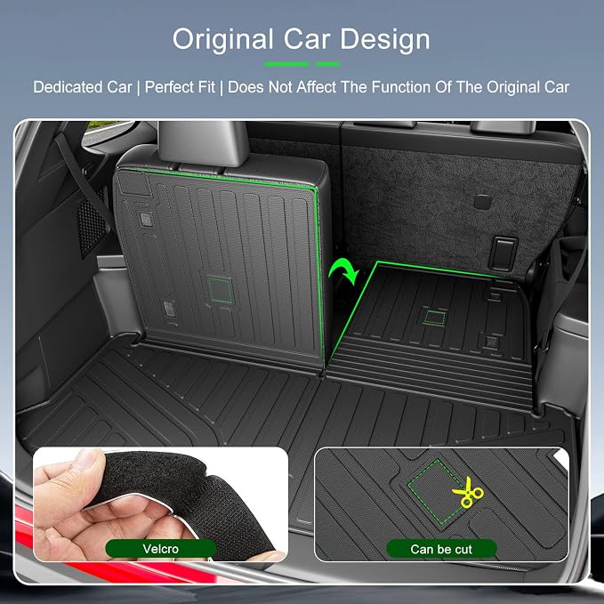 xipoqix Cargo Mat Compatible with 2024-2026 Lexus TX 350 500H 550H+ | Backrest Mat Cargo Liner Back Seat Protector Replacement for 2024-2026 Lexus TX Accessories (Trunk Mat with Backrest Mat) - Image 2