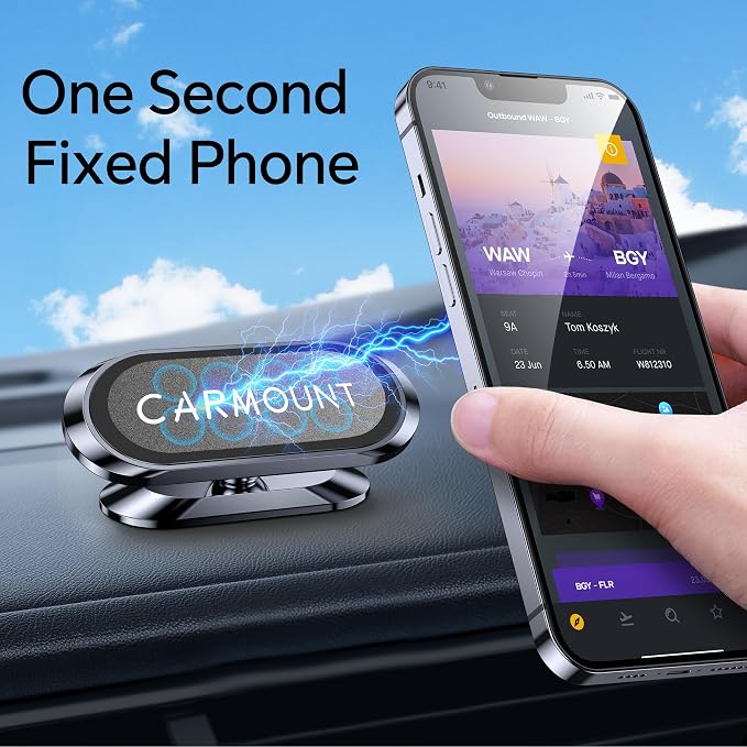 【2-Pack】 Magnetic Phone Holder for Car【Strong Magnets】 Carmount 2.0 Magnetic Phone Mount for Car【360°Rotation】 Car Mount for Cell Phone Holders for Your Car for All Smartphones & All Car Models - Image 2