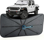 Car Windshield Sun Shade Umbrella for Jeep Gladiator 2020-2026, 1:1 Fit | [Reflective Coated Fabric] Car Shades Sun Visor Keep Car Cool and Protects Interior, Sunshade Umbrella for Front Window by MakeLifeBetter