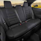 HKZ Custom Fit Corolla Car Seat Cover Full Set for Toyota Corolla 2020 2021 2022 L LE Models - Durable Faux Leather (Black) - Image 2