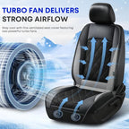 [2026 Upgrade] Cooling Car Seat Cover Ventilated Seat Cushion Summer Driving 12V-24V Ventilated Car Seat Cushion with 2 Powerful Turbo Fans with 3-Speed Adjustable Universal Fit Most Car-Slight Grey - Image 3