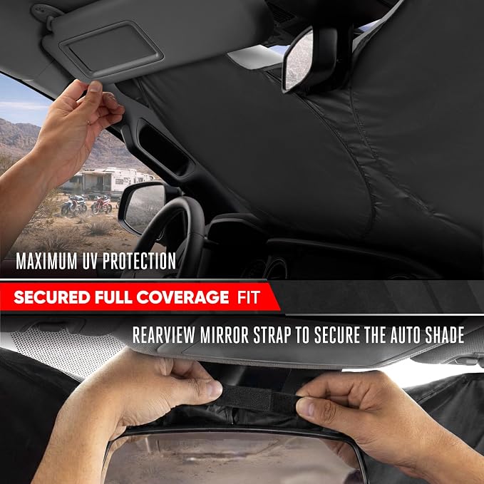 Motor Trend Custom Fit Toyota Tacoma Sun Shade for 2016-2023 2024 2025 & 2026 Toyota Tacoma Accessories Front Car Window Shades Sun Visor Cover - Windshield Sunshade for Automotive Interior Protection - Image 4