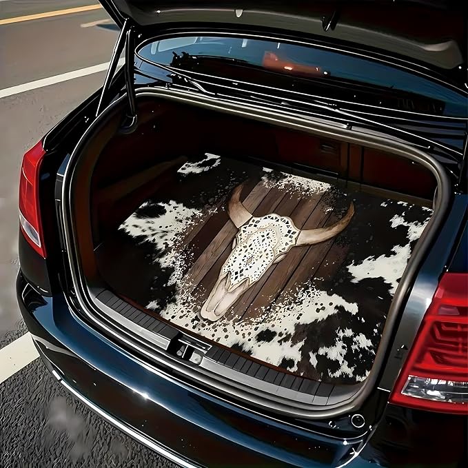 Universal Car Trunk Mat 29" x 39", Western Cowboy Style All Weather Trunk Protection Cargo Liner, Durable Cargo Mat Rear Trunk Liner, Stylish Vehicle Interior Accessories Suitable for Most Car Models by Unknown