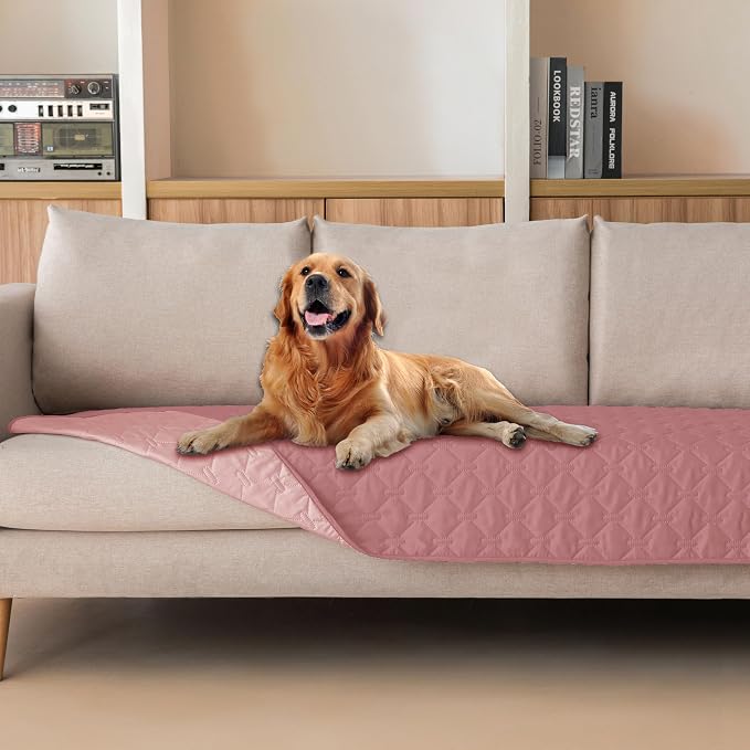 gogobunny Waterproof Dog Blanket, Couch Covers for Sofa, Reusable Pee Pads | Wear Resistant, Leakproof Sofa Cover for Pets, Anti-Pilling, Hypoallergenic, Machine Washable, 30x90 Inch Dark/Light Pink by gogobunny