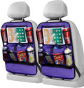 LUCMO Car Backseat Organizer with Touch Screen Tablet Holder, Dark Purple | 2 Pcs,9 Storage Pockets,Clear Tablet Holder,Protectors Kick Mats,Travel Accessories,Seat Cover,Road Trip Essentials by LUCMO