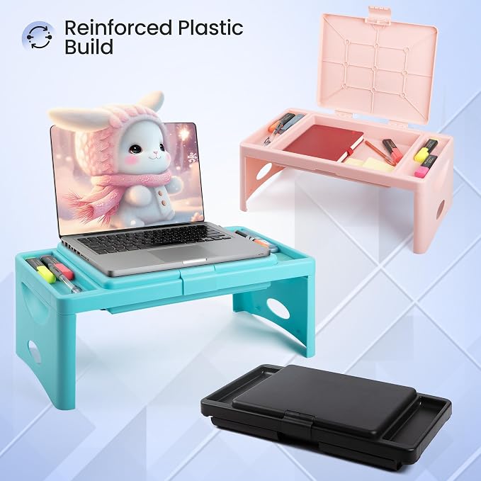 Loddie Doddie Lap Desk, Folding Desk, Portable Table, Blush, 9.75" x 12" | Trays & Pocket Keep Essentials Close, 2 lb Easy to Carry, Sturdy Plastic & Alloy Steel, Bed Desk, Bed Tray, Lap Desk for Kids - Image 5