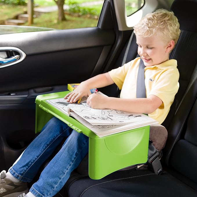 HearthSong Foldable Lap Desk for Kids with Storage - Ideal Floor Desk for Drawing, Studying, Portable Folding Travel Lap Table, Versatile Bed Desk & Lap Tray, Green - Image 8