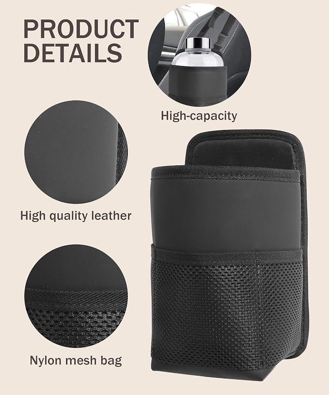 bylikeho Car Cup Holder,Cup Holder for Car,Car Seat Cup Holder,Car Accessories 2 in 1 Large Back Seat Cup Holders for Cars,Hanging Mini Car Seat Side Organizer - Image 3