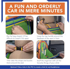 Car Organizer Back Seat for Kids & Tablet Holder for Car with Kick Mats & Lap Tray – Car Accessories Interior Must Have Road Trip Essentials (Age 3+) – Fold Away Tray with Car Seat Pocket Holders - Image 6